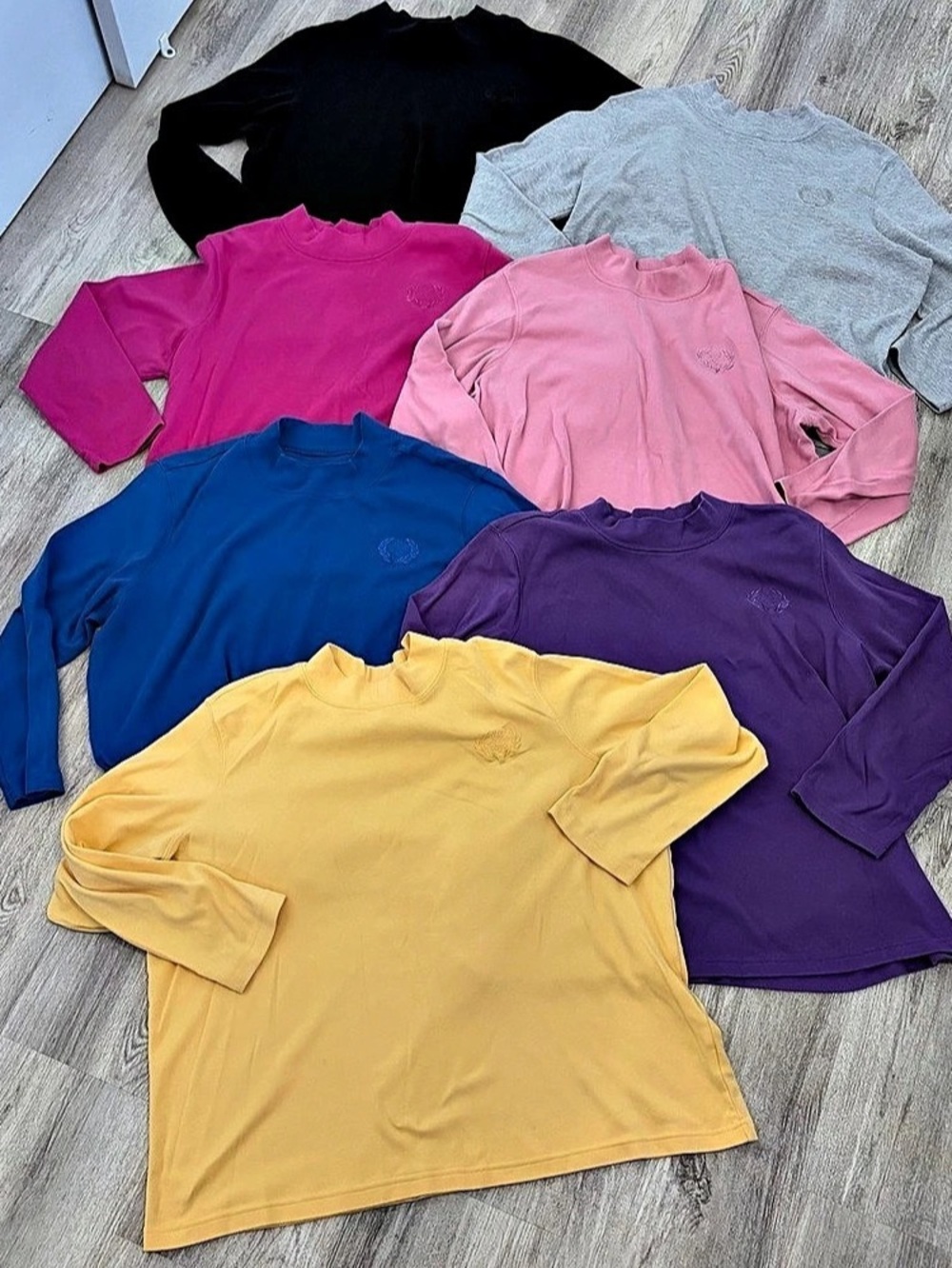 Lot Of 7 Blair Long Sleeve Mock Turtleneck Women's 2XL 90s Cottage Colorful 90s
